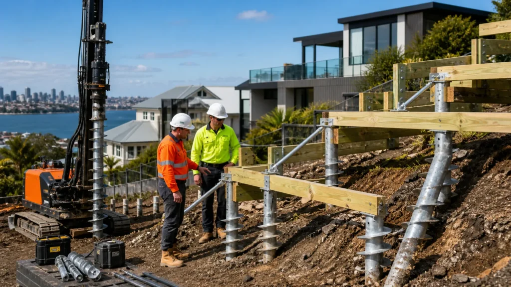 Screw Piles in Sydney: Stepped Bearers, Bracing, Wind Loads, Batter Piles